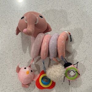 Koty Plush Pink Elephant Spiral Activity Toy